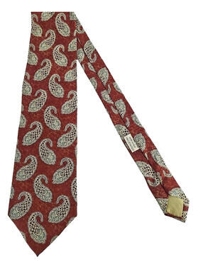 Joseph Abboud Vintage Silk Tie Burgandy Paisley Pattern Neck Tie